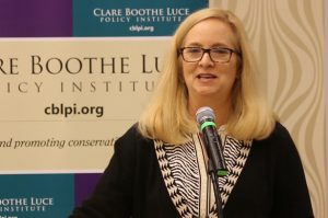 Katharine Gorka speaks at CBLPI's NC Women's Summit