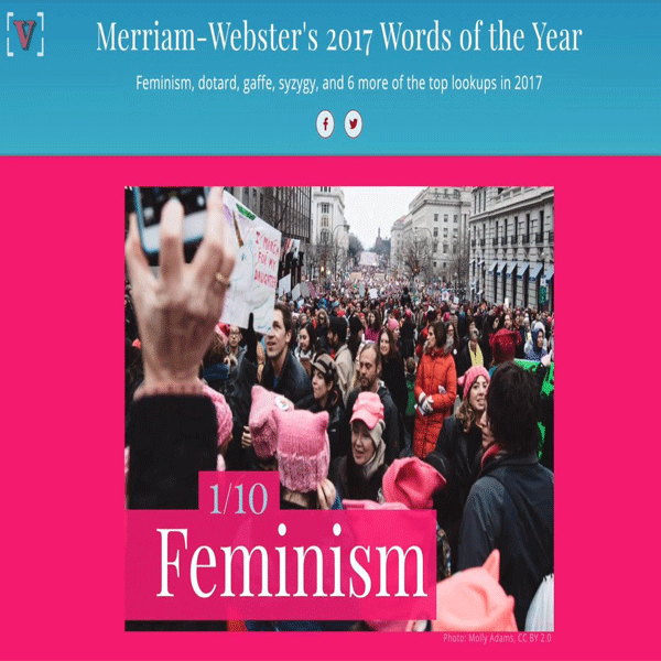 ‘Feminism’ Merriam-Webster’s 2017 ‘Word of the Year’