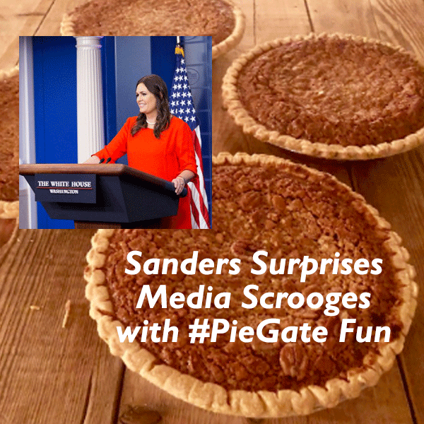 Sanders Surprises Media Scrooges with #PieGate Fun